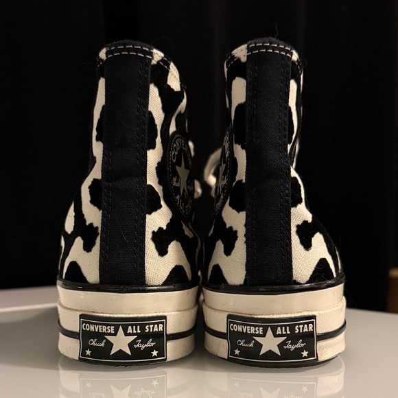 Converse Chuck Taylor 70 Hightop Women's Black and White Patterned Sneakers - Picture 2 of 4